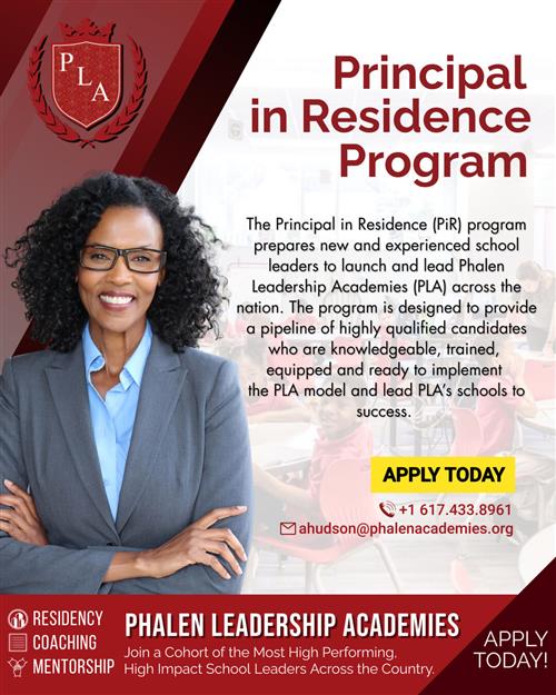 Announcing Enrollment for Principal in Residence Program